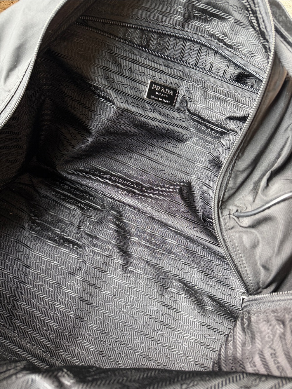 Prada Black Nylon Duffel with Triangular Logo - Picture 3 of 3